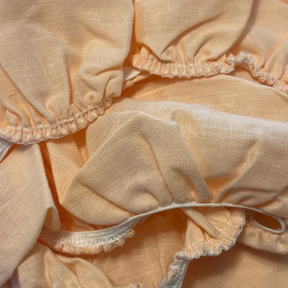 Vtg J.P. Stevens Utica Percale‎ Twin Fitted Sheet & Pillow Case Peach New